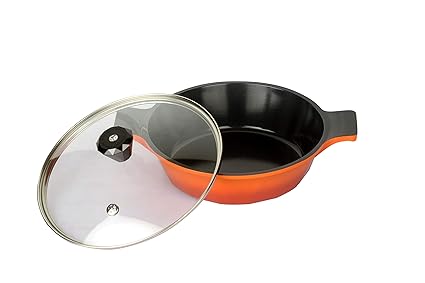 Kitchenware Classic ECO-LITE Casserole (24 cm - Orange), CHEFLINE Diamond Ceramic, Non-Stick, Made in South Korea