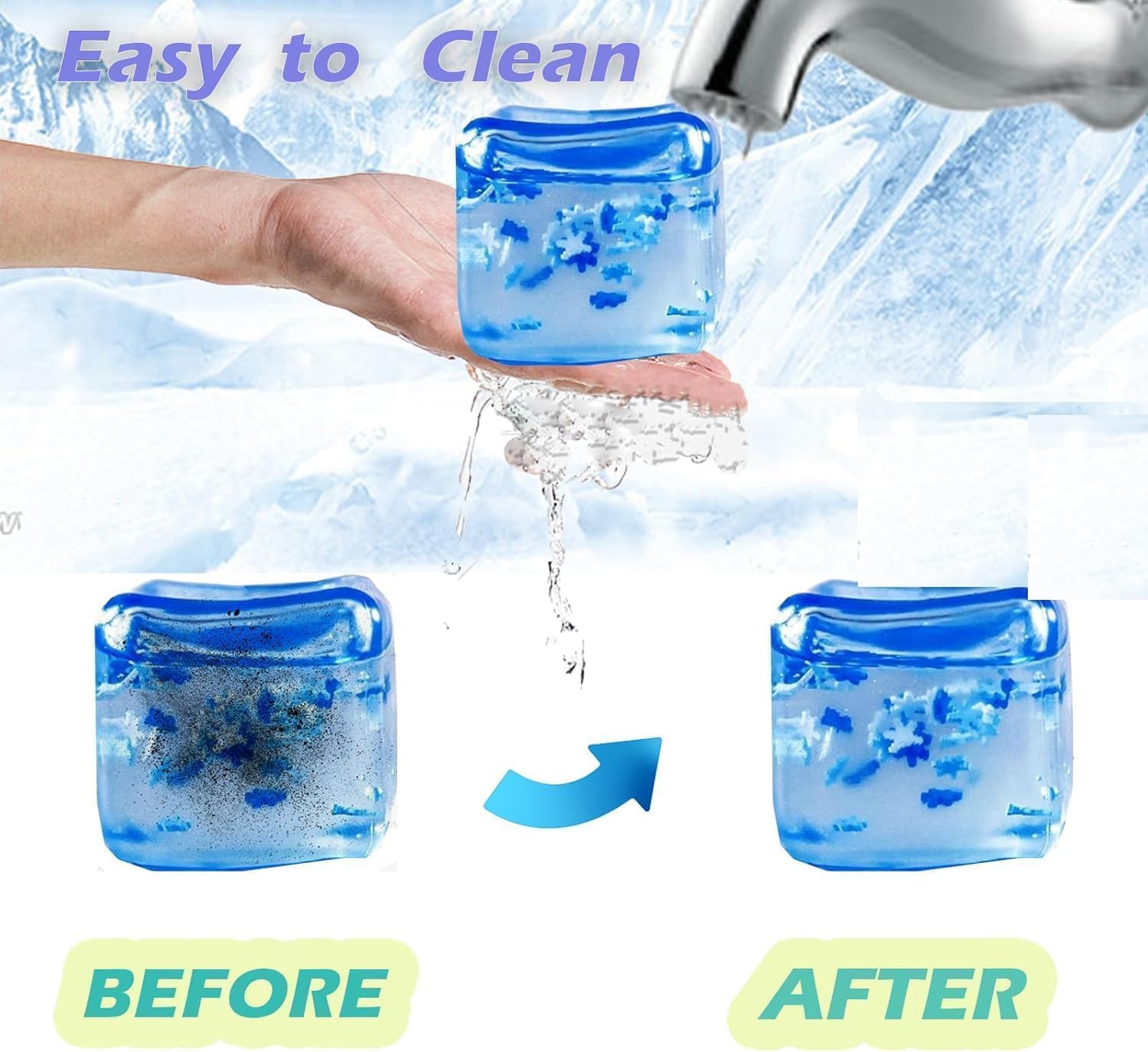 Ice Cube Squishy Stress Ball - Slow Rising Fidget Toy -3 Ice Cube Squishy Stress Ball - Slow Rising Fidget Toy -3