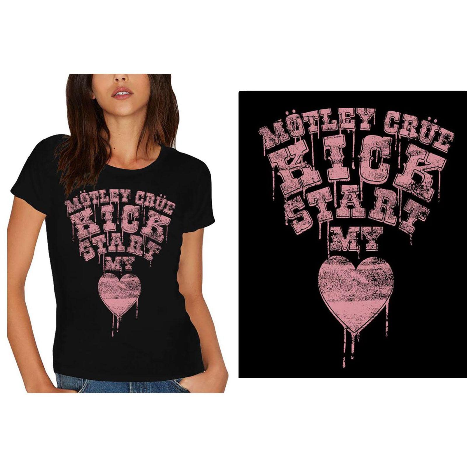 Motley Crue Women's Multicoloured Band Monkey T-Shirt Kick Start My Heart