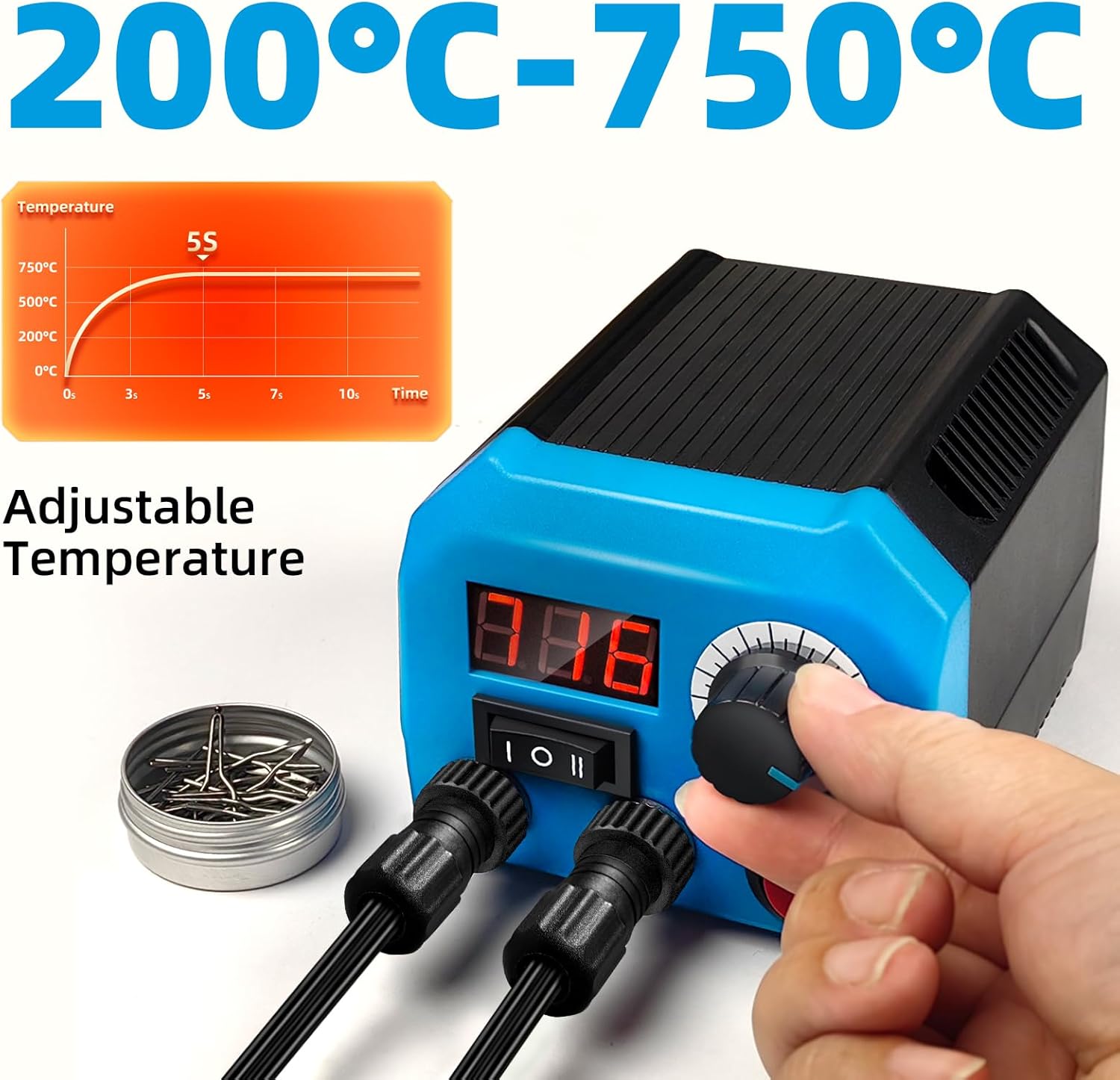 Temperature adjustment range of the wood burner kit