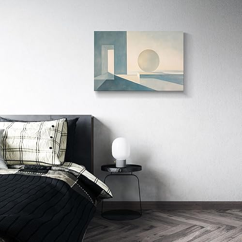 Miniatura 454 de Lienzo artístico para pared, pinturas de arte abstracto, fantasía azul, grafiti colorido sobre fondo blanco; decoración artística moderna para sala