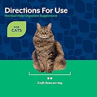Vista 6 de NaturVet Suplemento de ayuda para bolas de pelo para gatos - Plus Pumpkin - Ayuda a eliminar y prevenir bolas de pelo - 60 masticables suaves