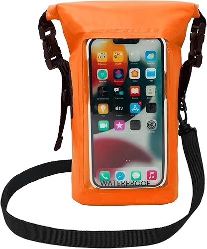 geckobrands Bolsa impermeable para teléfono, naranja neón, bolsa para teléfono al aire libre y bolsa seca, teléfonos Samsung Galaxy, teléfonos