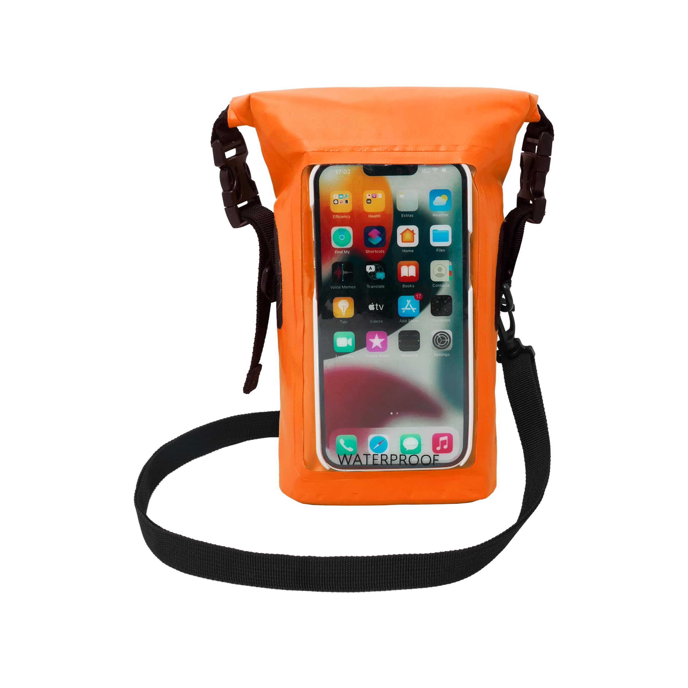 geckobrands Wodoodporna torba na telefon - torba na telefon na zewnątrz i torba na sucho - pasuje do większości modeli iPhone i Samsung Galaxy, neonowy pomarańczowy