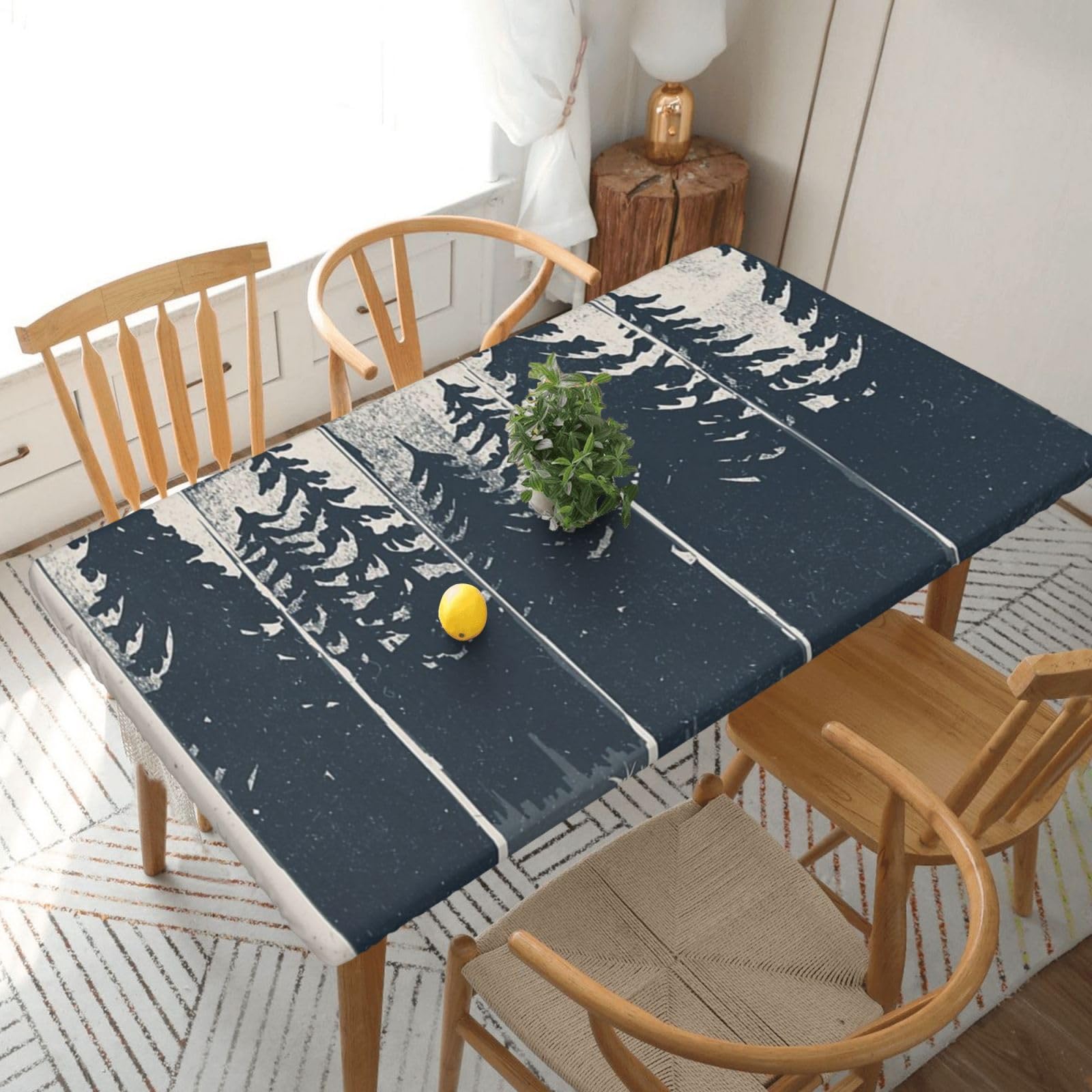 BNVSADC Wilderness Fox Art Printed 5FT Tablecloth Polyester Kitchen Water Resistant Table Cloth Dining Table Decoration Table Covers, 152x76 CM