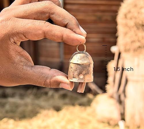 Miniatura 2 de 20 campanas pequeñas de metal para manualidades de 1.5 pulgadas, campanas rústicas de vaca doradas para manualidades, cascabeles para manualidades,