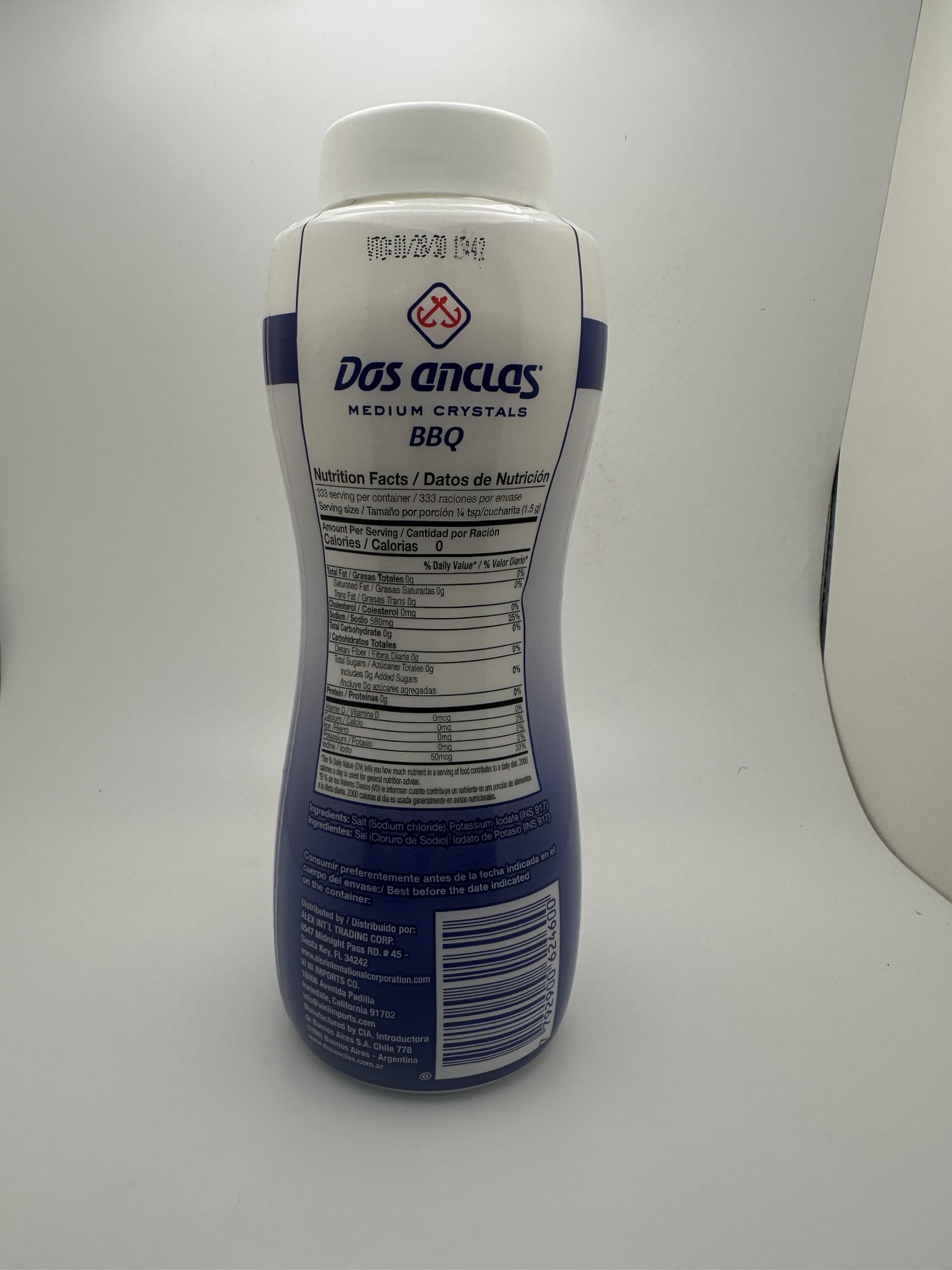 Dos Anclas Sal Parrillera 3 Pack, Rock Salt for Grilling and BBQ, Refined Medium Grain Salt for Meat and Seafood, Multi-Purpose Seasoning Gourmet Salt, 17.64 Oz (1.1 LB)