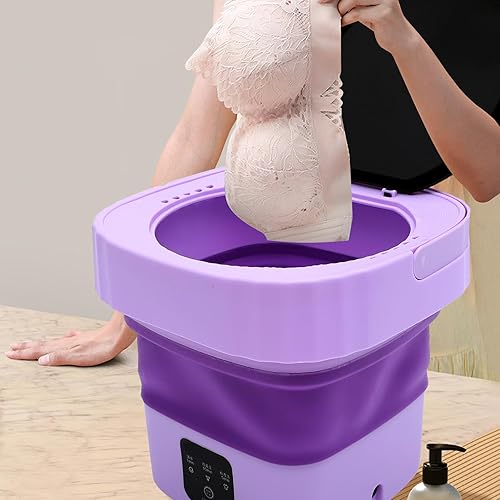 Miniatura 5 de Mikikit Lavadora portátil pequeña lavadora ligera y compacta para viajes, dormitorio, apartamento, viajes de negocios, adecuada para camisas,