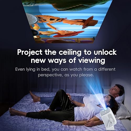 Miniatura 6 de Enfoque eléctrico y aplicaciones integradas Proyector portátil nativo 1080P compatible con 4K con sistema operativo Smart TV OS, Bluetooth, WIFI,