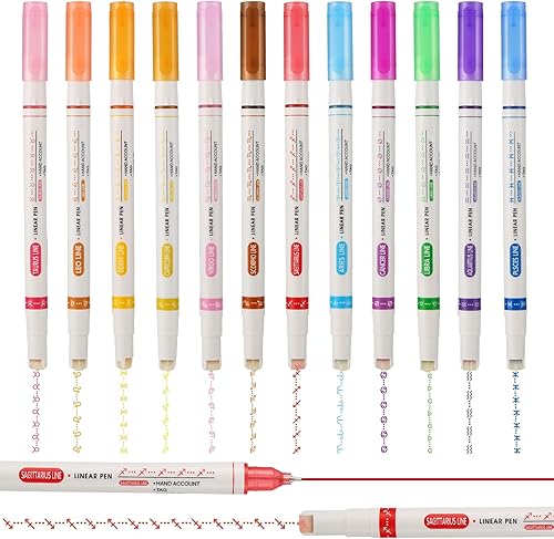 Juego de rotuladores curvos con doce constelaciones de colores, 12 marcadores de doble punta, bolígrafos geniales para niños adolescentes para