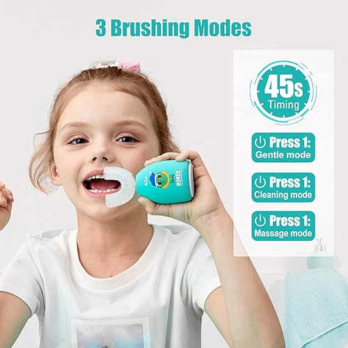 Miniatura 5 de NOHOO Cepillo de dientes eléctrico para niños cepillo de dientes de boca entera en forma de U cepillo de dientes eléctrico ultrasónico recargable