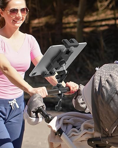 Miniatura 2 de Soporte para tableta de bicicleta, soporte para tableta de motocicleta con brazo de metal, abrazadera de bicicleta con ajuste de 360 grados, para
