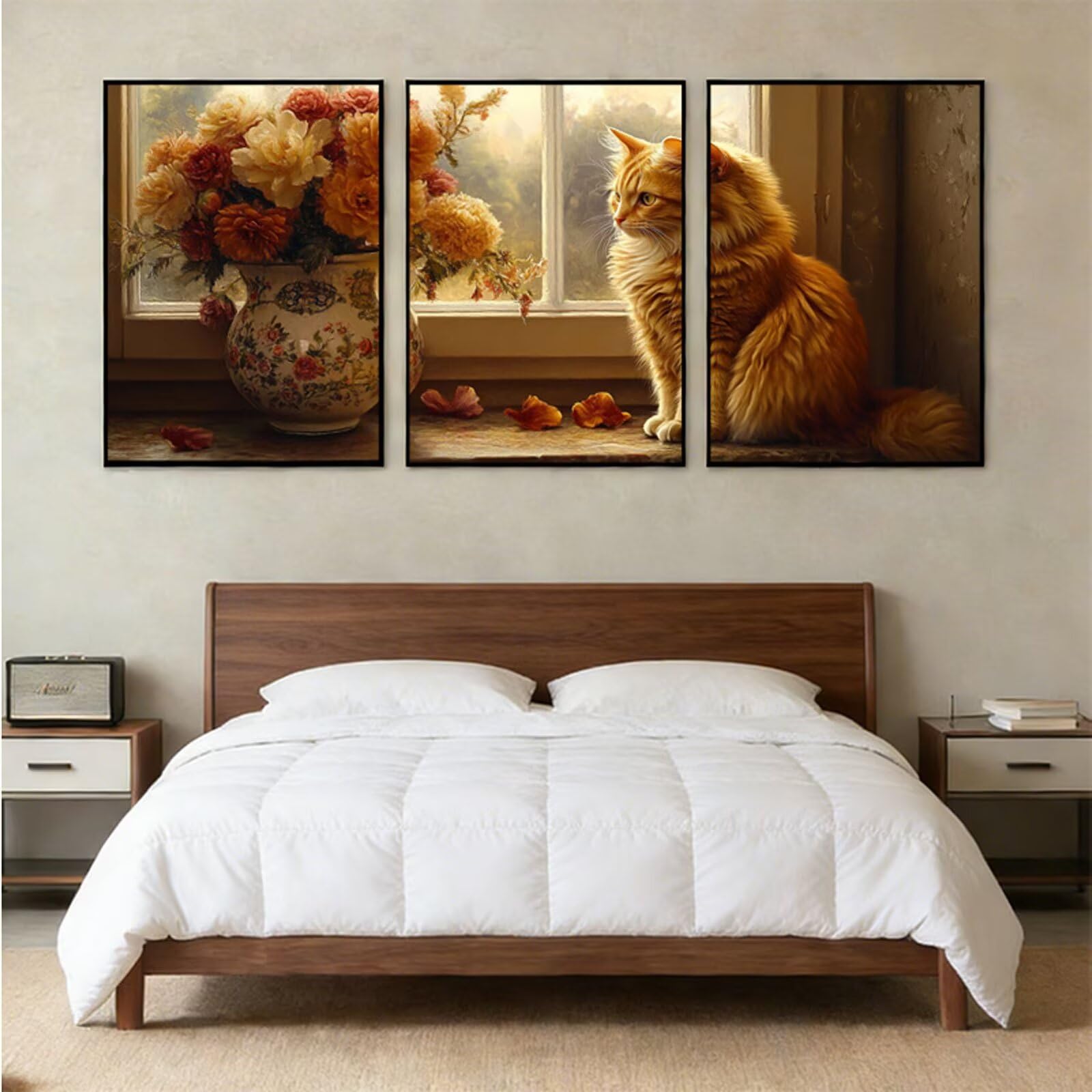 3 szt. kot DIY diamentowa sztuka, tryptyk kwiatowy diamentowy zestaw do malowania dla dorosłych dzieci, 40 x 50 cm, pełne okrągłe wiertło, kryształ górski, mozaika, haft krzyżykowy, rękodzieło