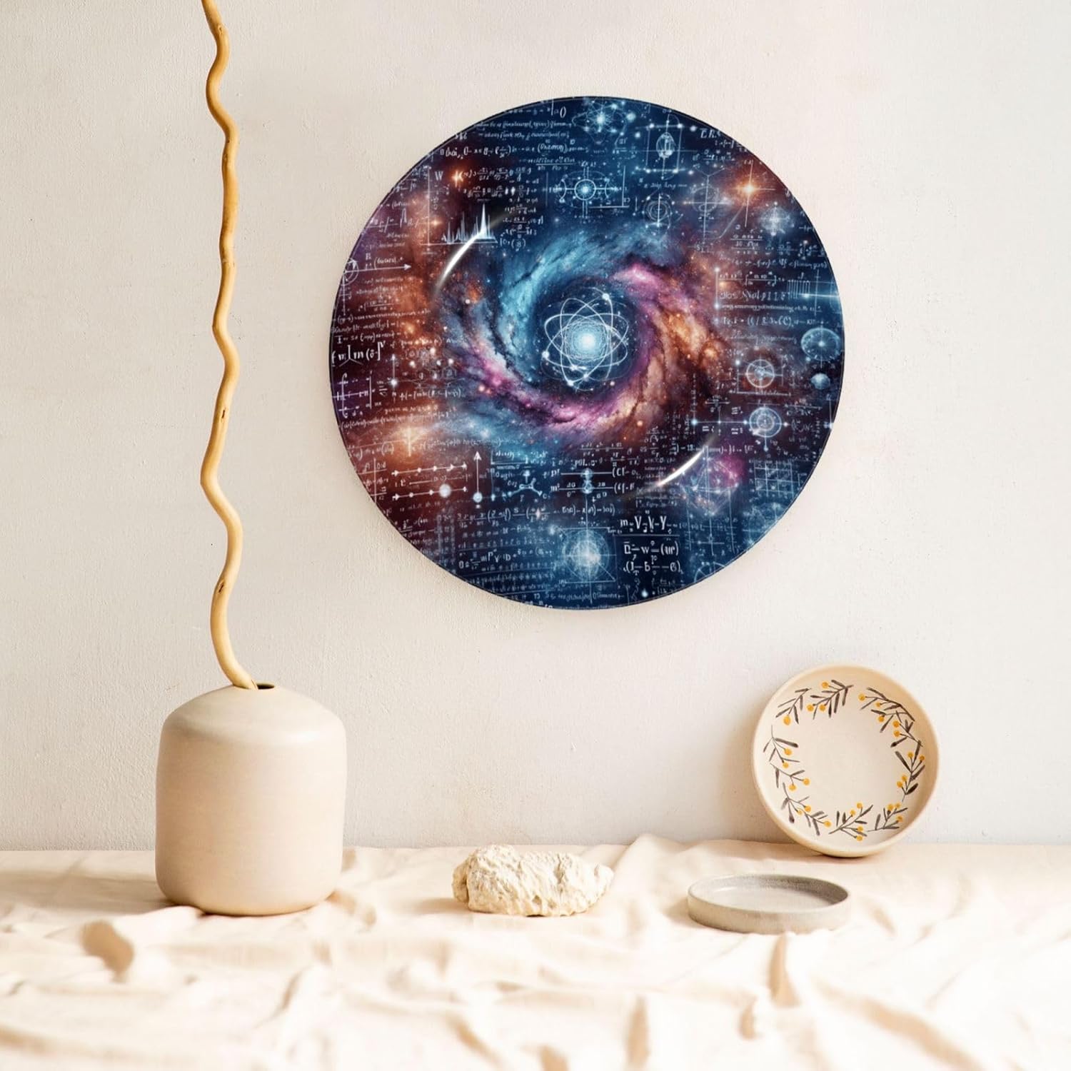 Physical-Formula-Starry-Sky 10 Inch Decorative Plate With Stand, Elegant Display Wall Plate For Home Decor