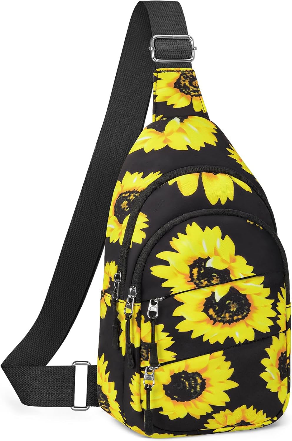 Tuwubi Crossbody Bags for Women, Sling Bag for Men, Small Hiking Backpack Anti Theft Lightweight for Outdoors Travel (M, Sun Flower)