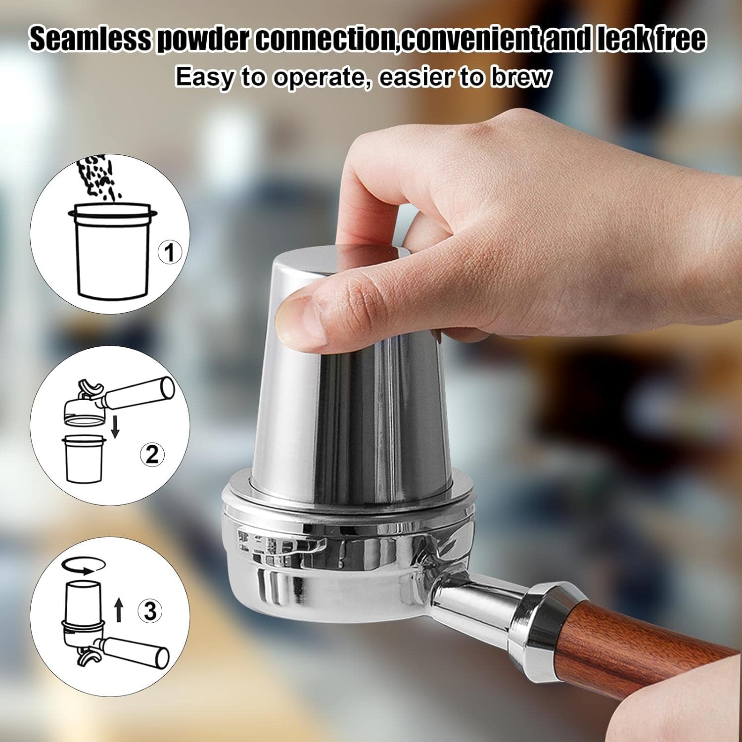 Dosing Cup Per Caffè 58 Mm In Acciaio Inox - Tazza Dosatrice Per Macinato, Adatta A Portafiltri, Regalo Per Amanti Del Caffè (Nero) - 4