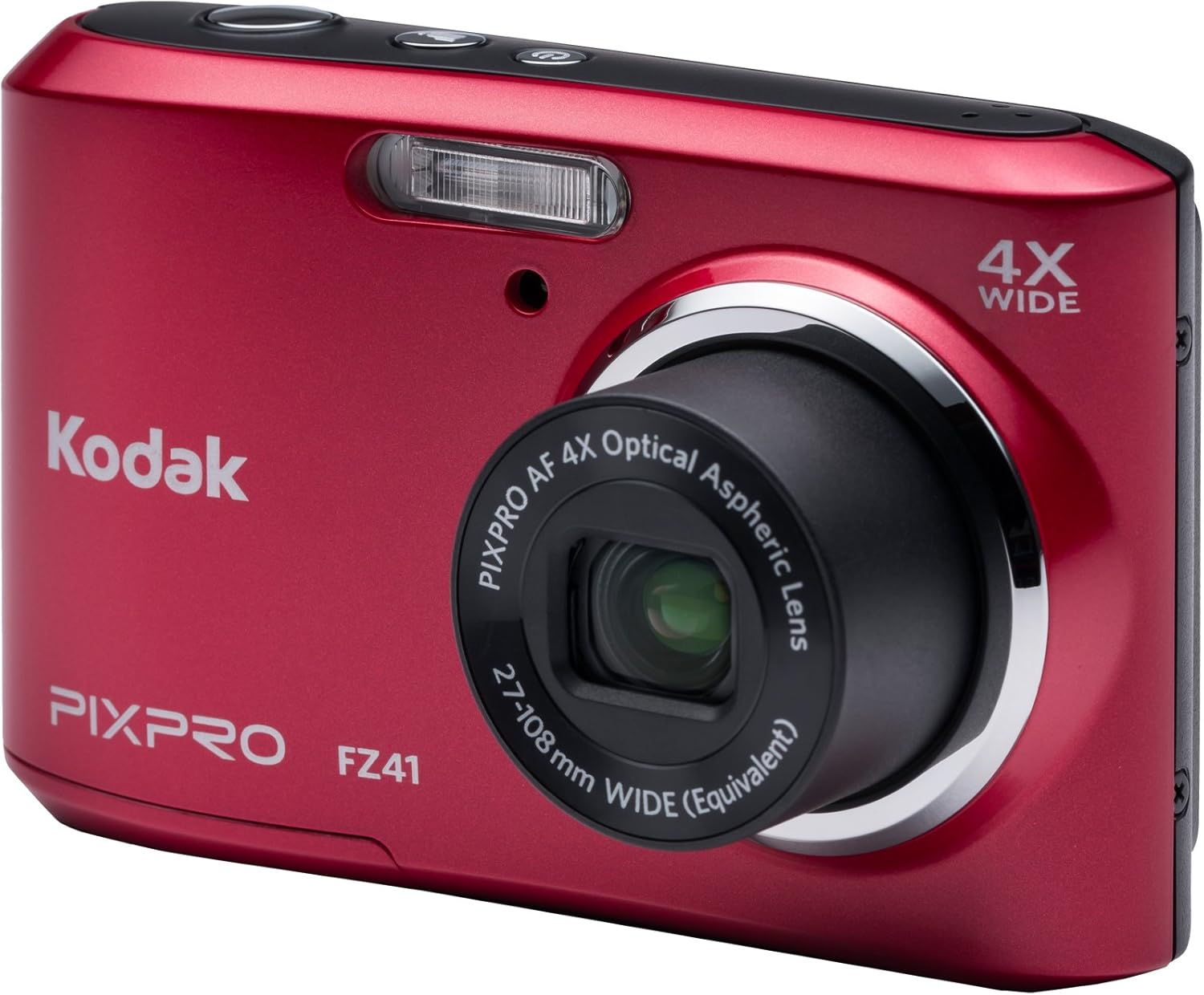Kodak PIXPRO Friendly Zoom FZ41 16 MP Digital Camera with 4X Optical Zoom and 2.7" LCD Screen (Red)
