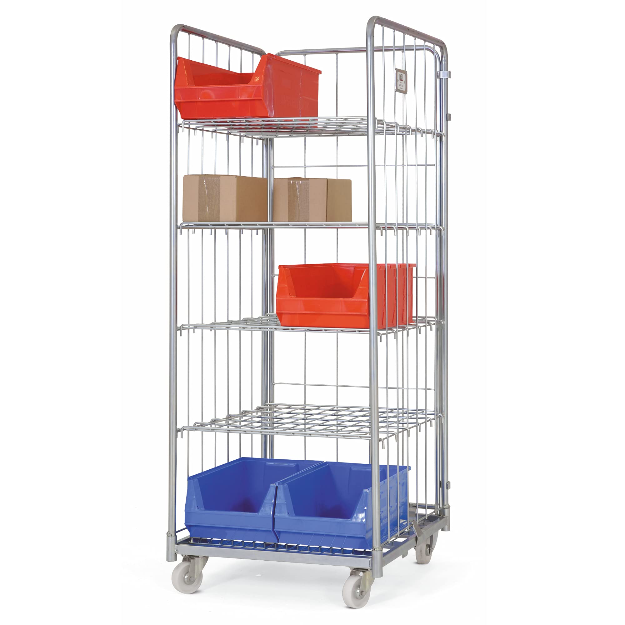 Roll conteneur 3 côtés 4 étages réglables - 72 x 81 x 165cm PROVOST
