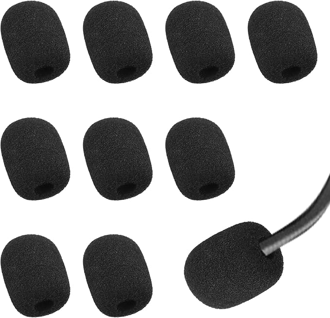 10 Packs Headset Microphone Foam Cover, Foam Microphone Windscreen Microphone Protector Mini