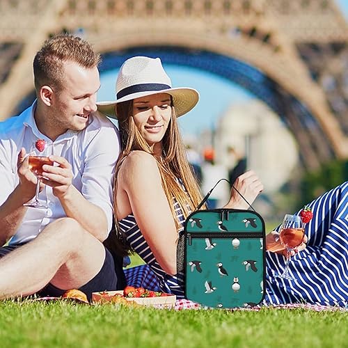 Miniatura 6 de Atlantic Puffins - Bolsa de almuerzo portátil con aislamiento para conservación en frío, divertida bolsa de comida