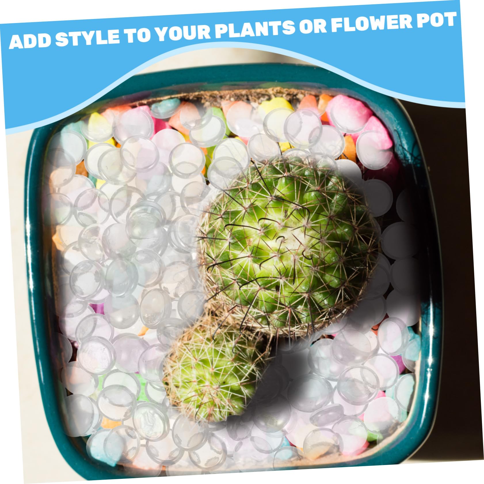 Verre D'aquarium 1kg en Verre pour Plantes et Décoration | Pierres Transparentes, Usage Aquarium et Pots de Fleurs, 16 à 19mm, 1 Paquet, Style Table