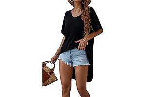 Women's Half Sleeve Scoop Neck High Low Top
