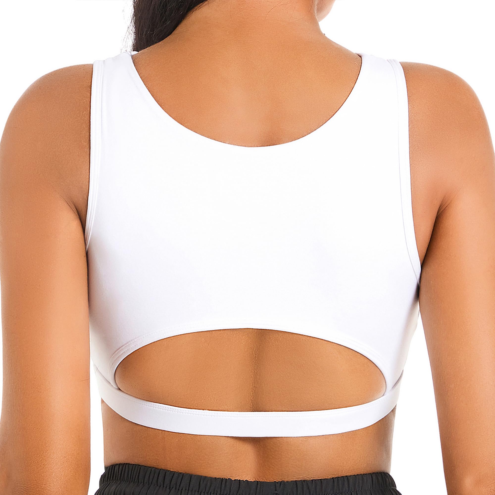 Betaven Push up Sports Bra for Women Sexy Hollow Crop Tops with Removable Cups Workout Fitness Yoga Bra Medium Support: Medium White