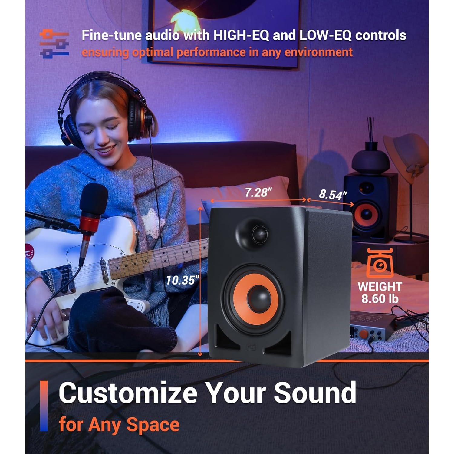 ESI nEAR i5 Studio Monitor-Boxen aktive Lautsprecher 1 Paar mit 2X keepdrum Klinkenkabel