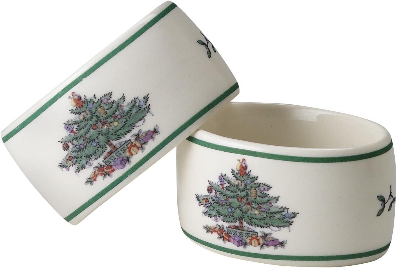 Spode Christmas Tree Napkin Rings, Set of 4 Home & Kitchen