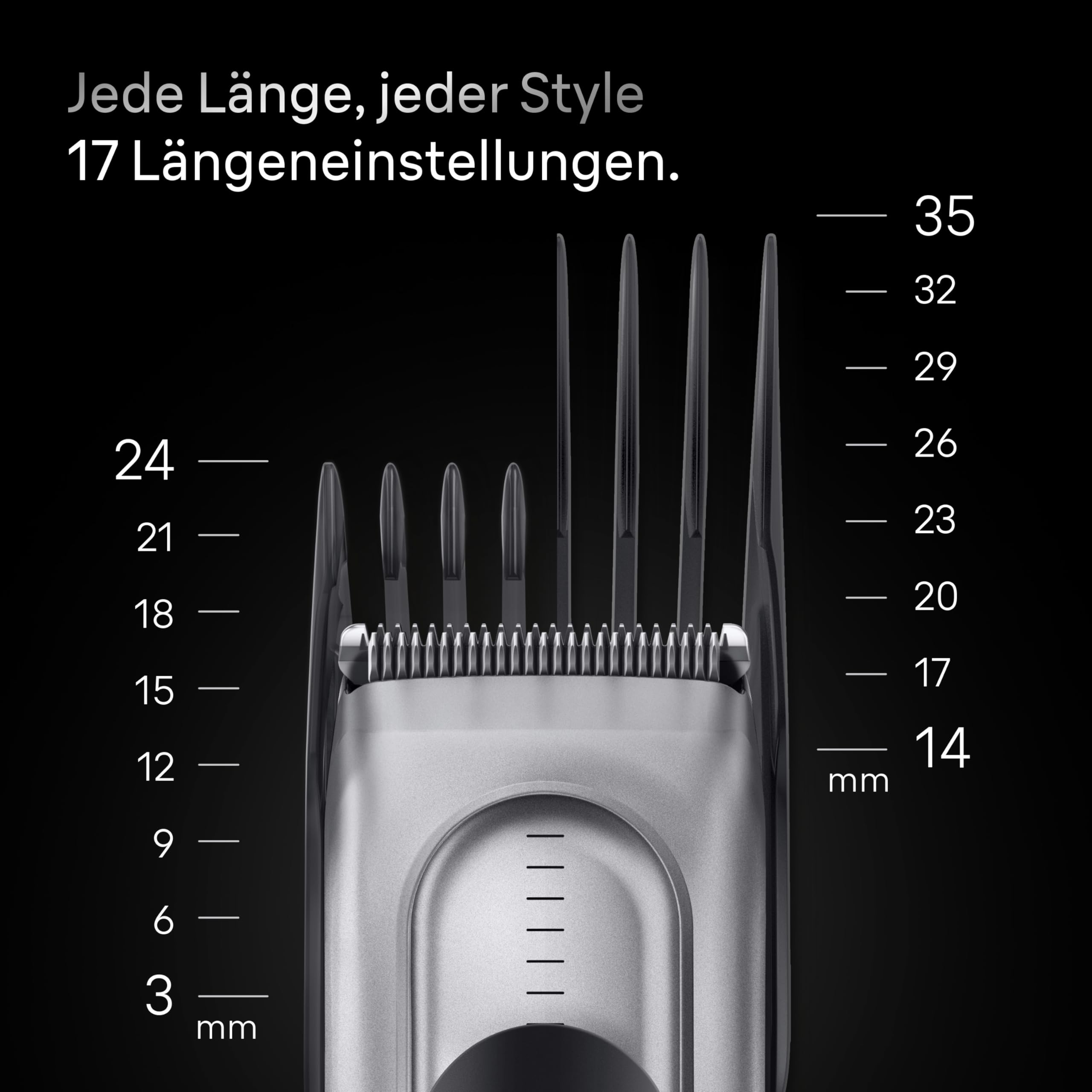 Braun Haarschneider Series 7, Kabelloser Haarschneidemaschine Herren, HC7590, Grau - Haartrimmer mit 17 Längen, Trimmer mit 50 Min. Akku, Wasserdicht, Inkl. 5 Extras und Ultrascharfer Klingen