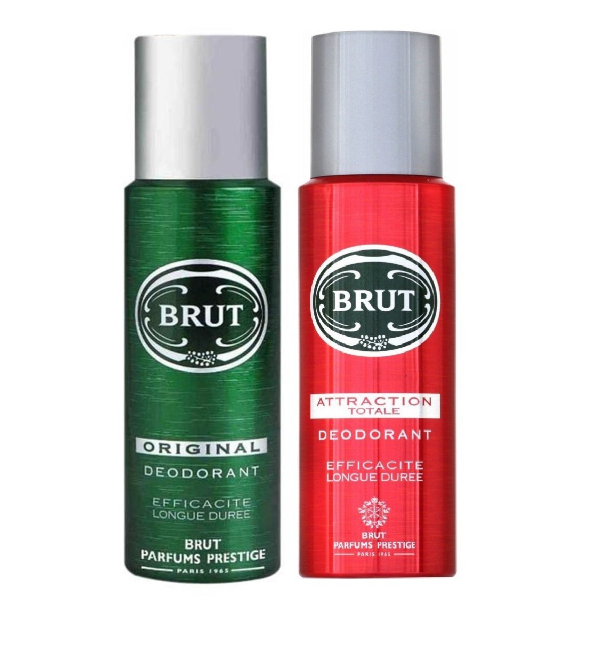 Unilever Brut Original+Attraction Totale Efficacite Longue Duree Deodorant, 200ml(Pack of 2)
