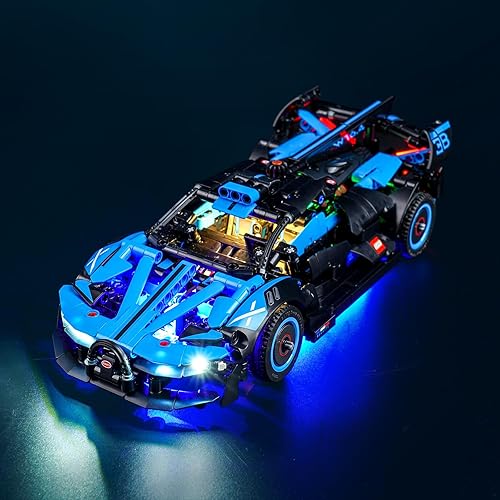 VONADO Kit de luz LED compatible con Lego Bugatti Bolide Agile Blue, iluminación de bricolaje para Lego 42162 Juego de construcción - Luces Bugatti