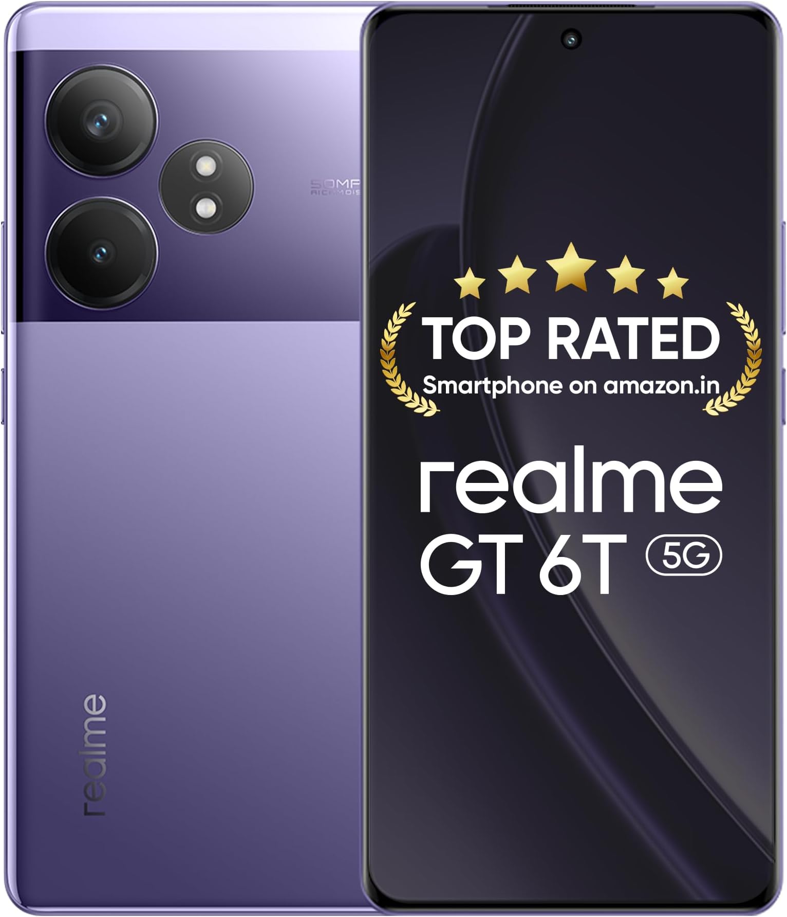 GT 6T (Miracle Purple,12GB RAM+256GB Storage) | India's 1st 7+ Gen 3 Flagship Chipset | 1.5M + AnTuTu Score | 5500mAh+120W | The World's Brightest Flagship Display