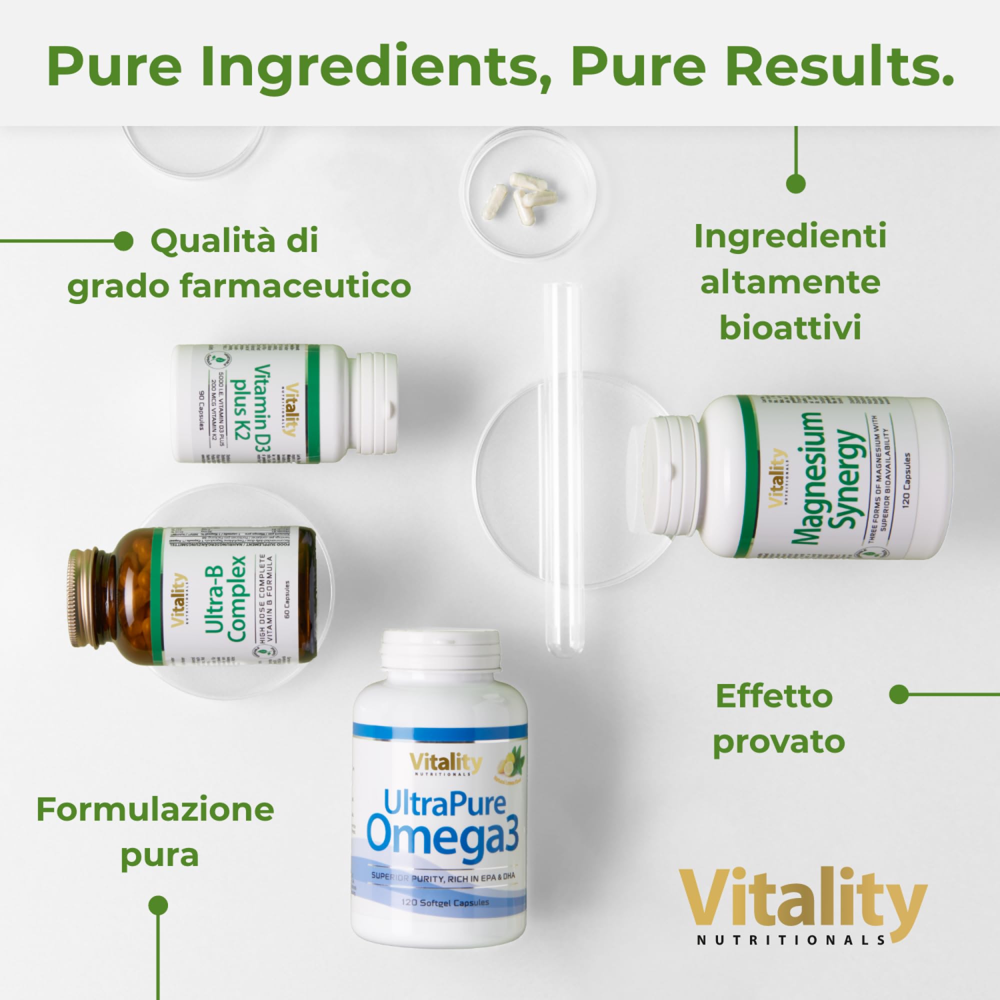 Taurina Pura 1000 mg per capsula, 1 Capsula al Giorno per 4 Mesi di Trattamento. Taurin senza lattosio, soia, glutine e lievito. Vegano. Vitality Nutritionals di VitaminExpress.