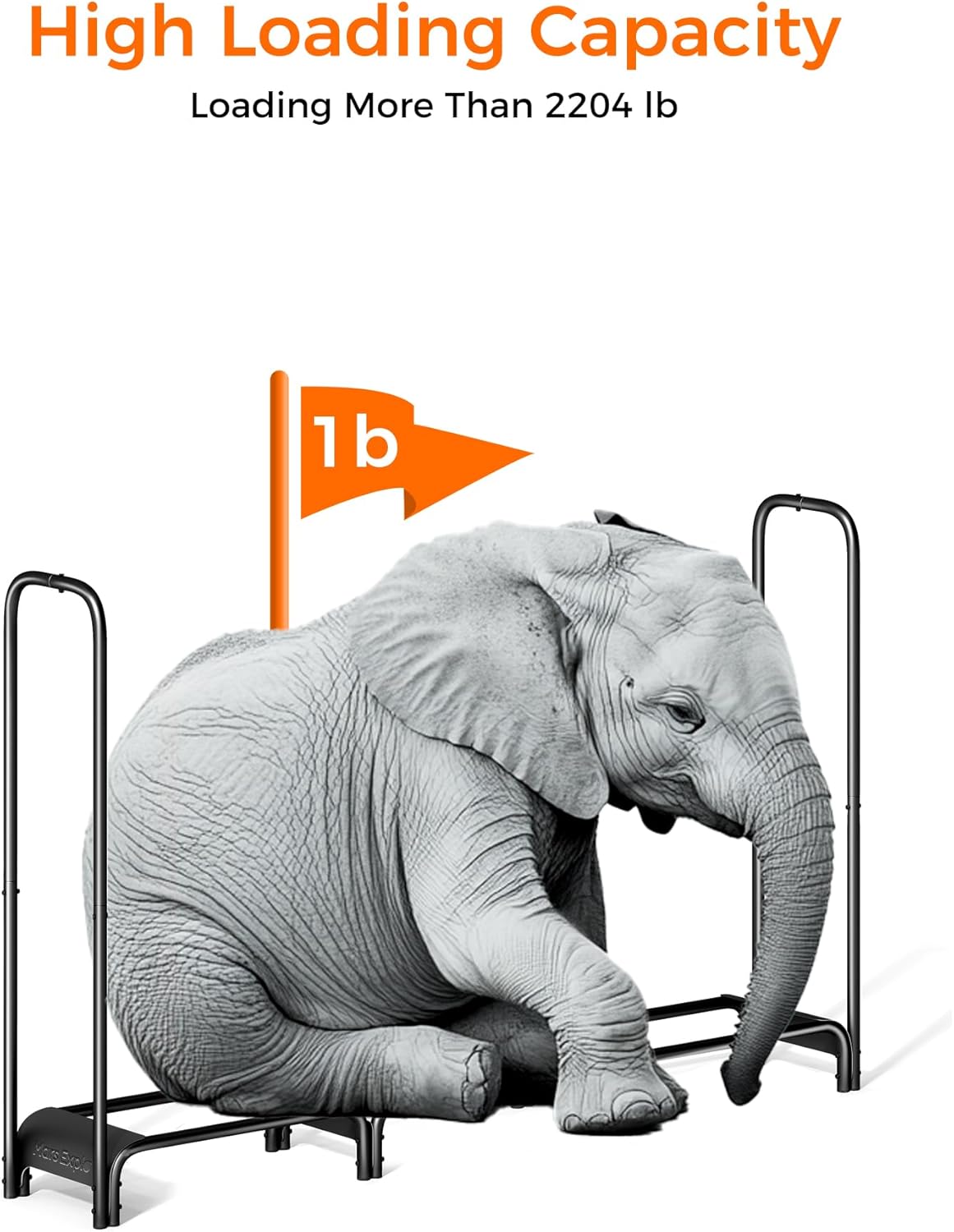 Firewood Rack 6ft, Heavy Duty Fire Wood Storage Racks for Indoor & Outdoor, Metal Log Holders for Firewood，Fireplace Wood Pile Storage Stacker Organizer, Black