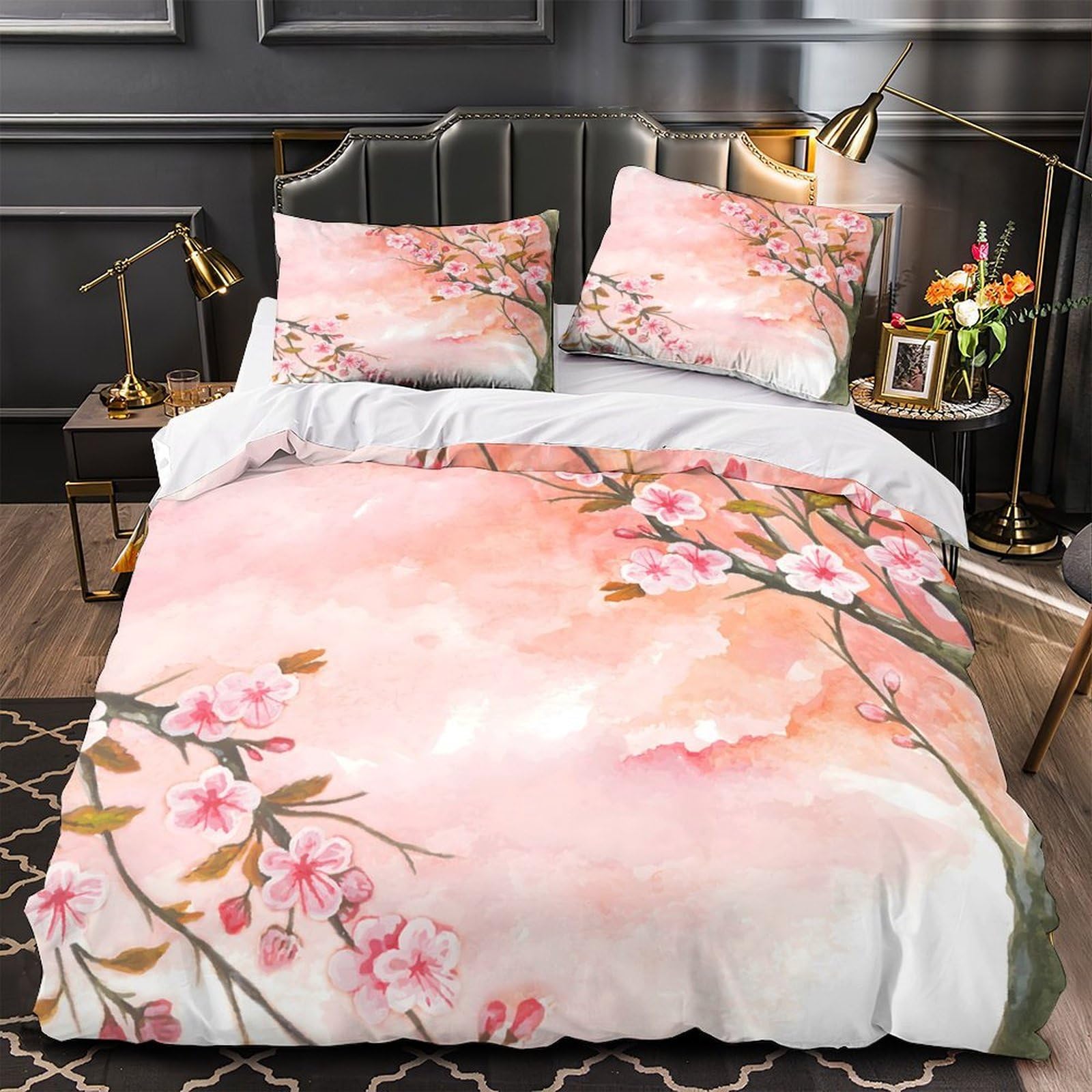 Housse de couette ultra douce motif floral premium imprimé 3D