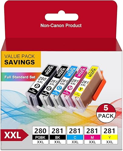 Miniatura 1 de PGI-280XXL 281XXL Compatible 280 281 XXL Cartucho de tinta negro de repuesto para Canon 280XXL 281xxl Uso de tinta para PIXMA TS8120 TR8520 TS6120