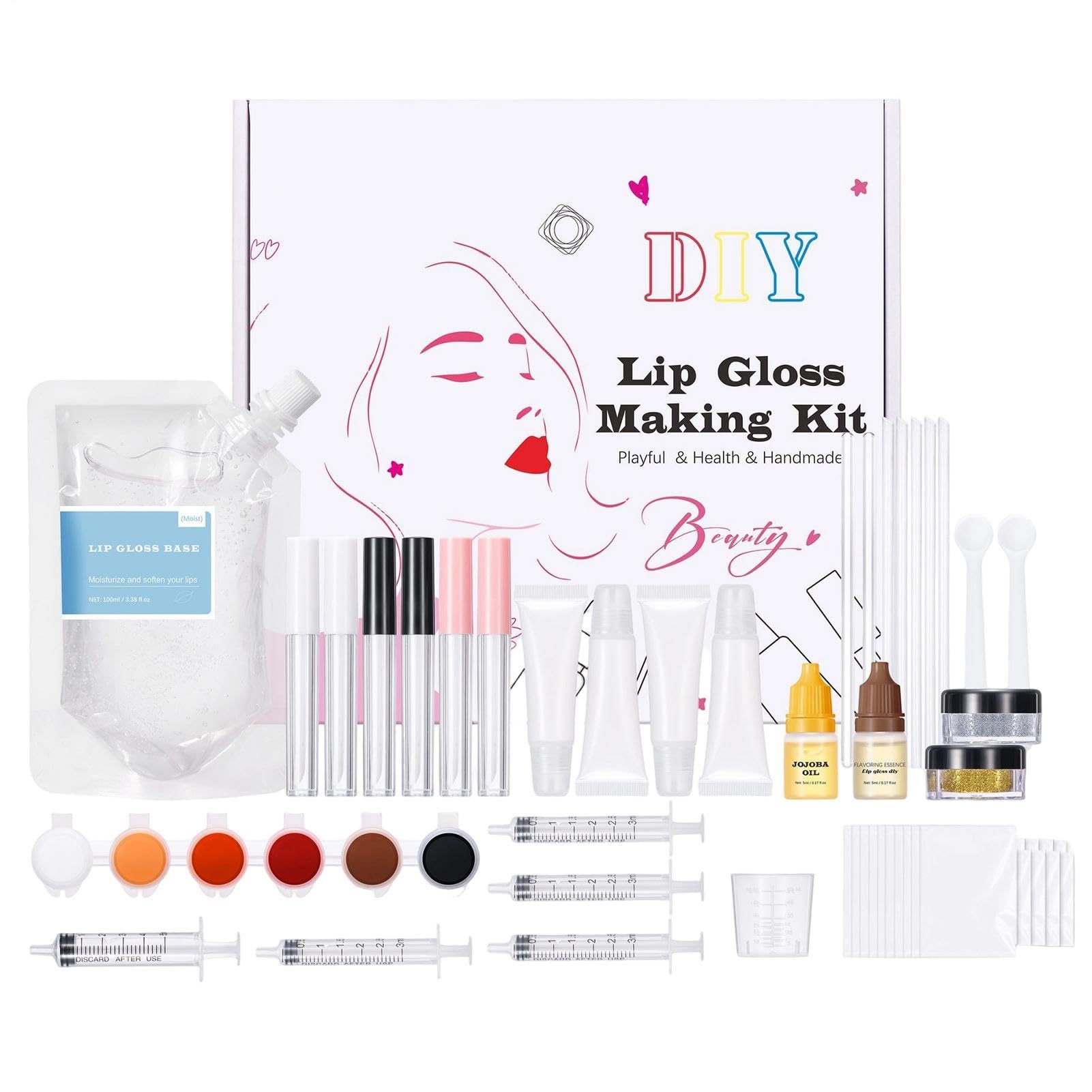 Kit per Creare Gloss Labbra Fai da Te Set Artigianale di Gloss Labbra | Kit Fai Da Te Per Creare Il Lucidalabbra Per Donne Ragazze Amanti Del Trucco Principianti Adolescenti Principesse