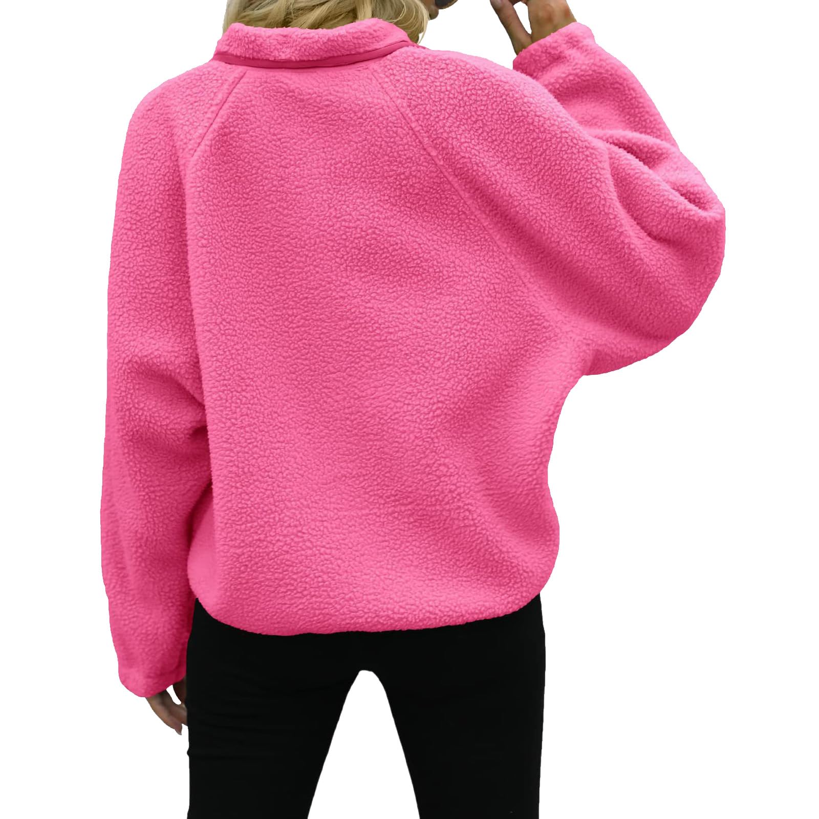 Teddyfleece Jacke Damen Winter Plüschjacke Oversize Fleecejacke Leicht