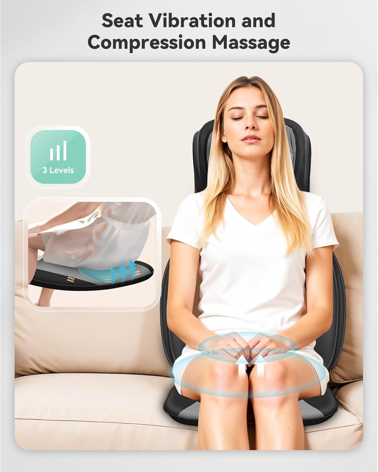 Snailax Full Body Massage Chair Pad, Neck Back Massager with Heat, Customizable 4D Shiatsu,Spot,Rolling,Vibration, Lumbar & Hip Compress Massage Seat for Home Office, Gifts for Dad,Mom