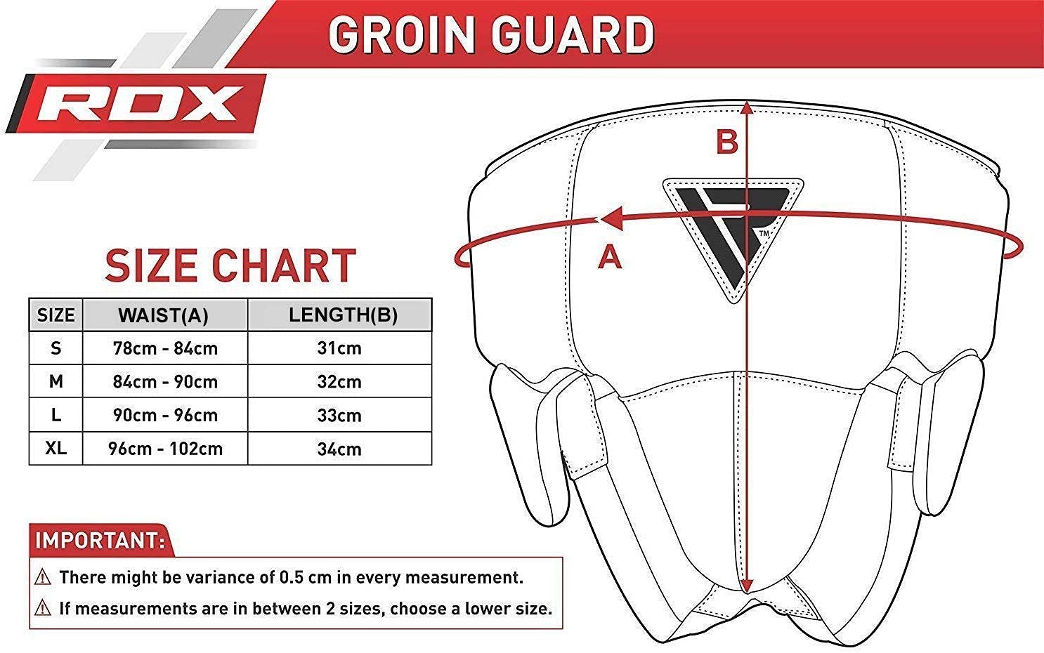 RDX Boxing Groin Guard – Muay Thai Kickboxing Abdo Protector, Unisex, GGX-H1