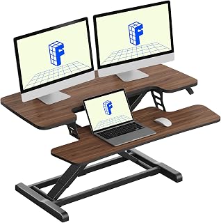 FLEXISPOT 36" Standing Desk Converter, Dual Monitor Desk Riser, Sit Stand Computer Workstation with Ergonomic Heigh