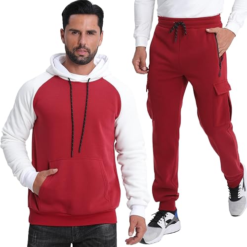 Sweatsuits for Men Tracksuits 2 Pieces Sets Hoodies Casual Sweat Suits Jogging Running Sportsuits Outfits