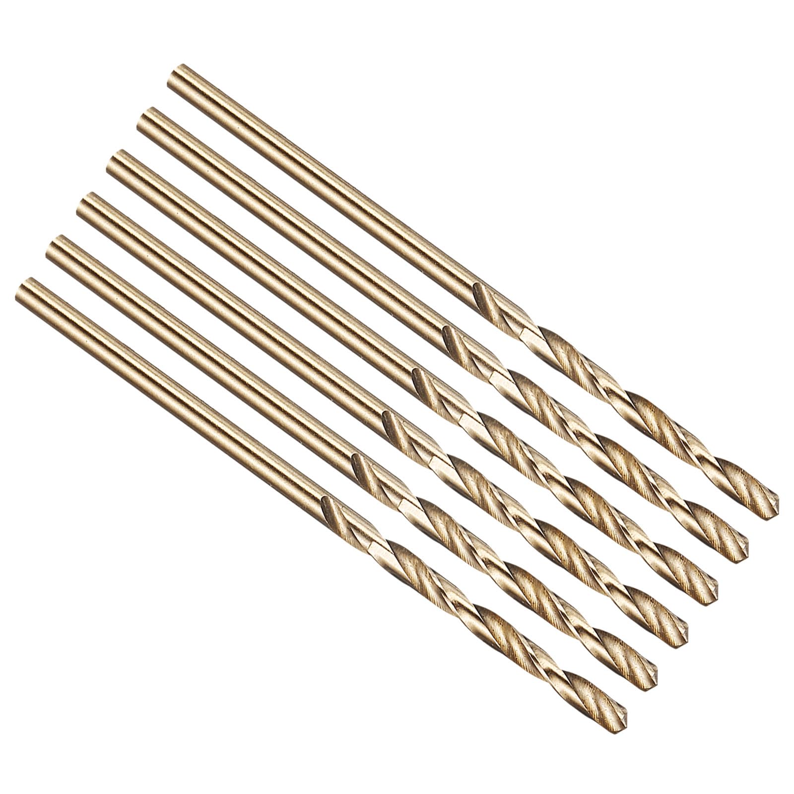 PATIKIL 1.5mm Drill Bit, M42 8% Cobalt High-Speed Steel Jobber Straight Shank 135ยฐ Gold Finish for Hard Metal High-temperature Titanium Alloy - 6 Pack