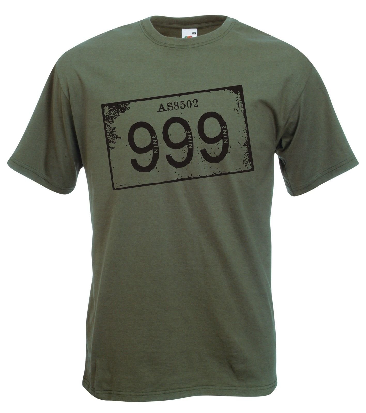 999" - Punk Rock Band T-Shirt, New Wave, 1977, (XL) Army Green