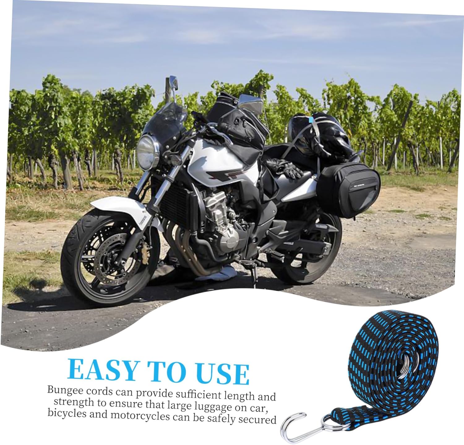 SOIMISS 4pcs Adjustable Elastic Rope with Hooks Luggage Binding Straps for Cars Motorcycles and Camping Gear Durable and Wear-Resistant Cargo Straps for