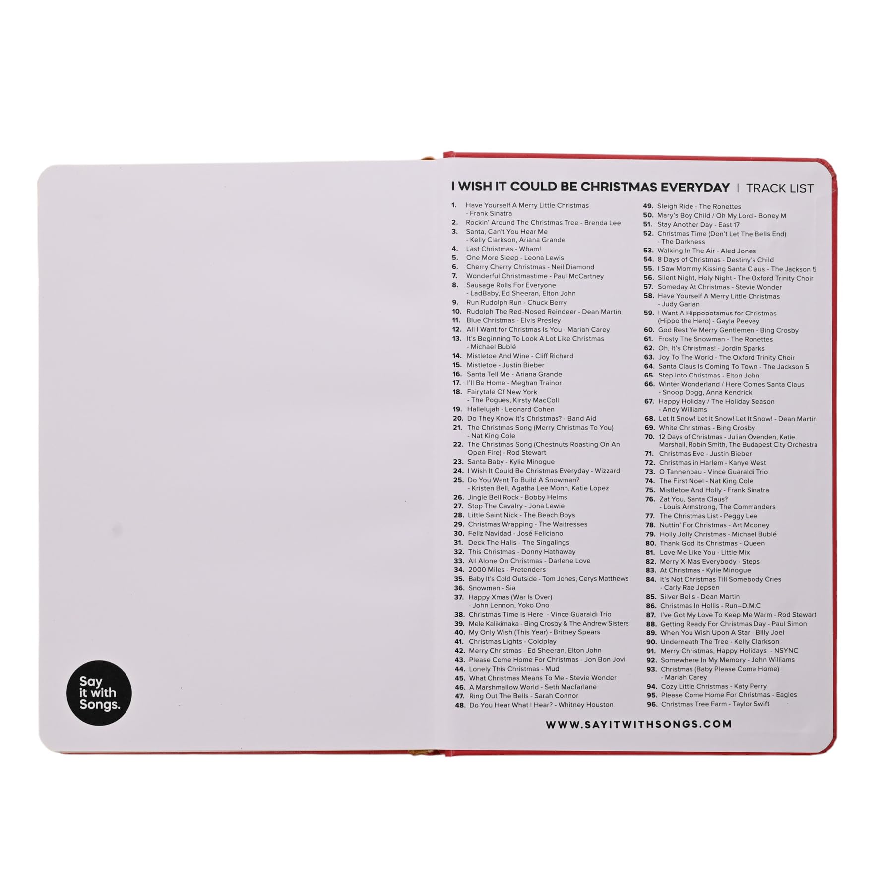 Widdop and Co Say It With Songs, A5 Hardback Notebook 96 Pages, I Wish It Could Be Christmas - Image 4