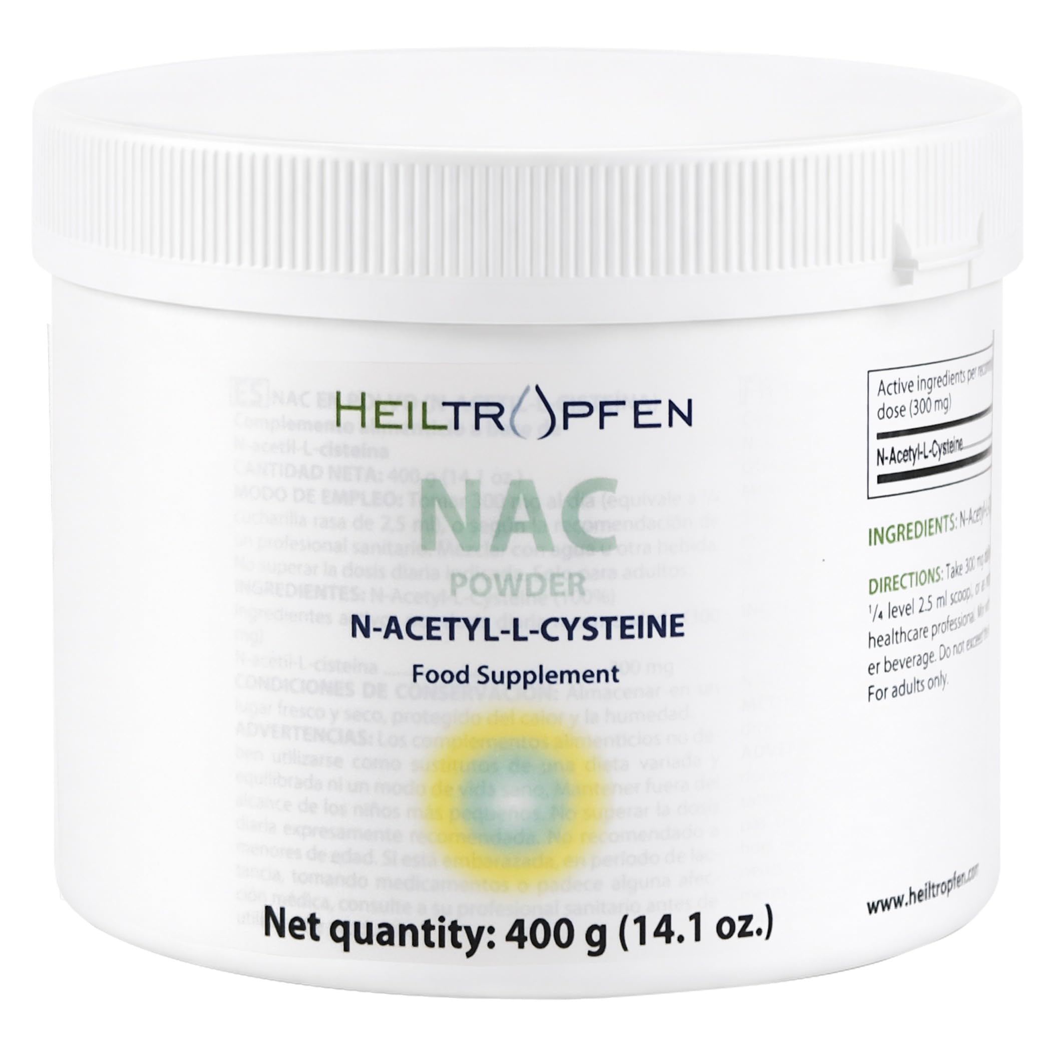 NAC (N-Acetyl-L-Cystein) Pulver 400g | 100% Reines Pulver | Ohne Aromen | Einzige Zutat | Kapselfrei | Nahrungsergänzungsmittel