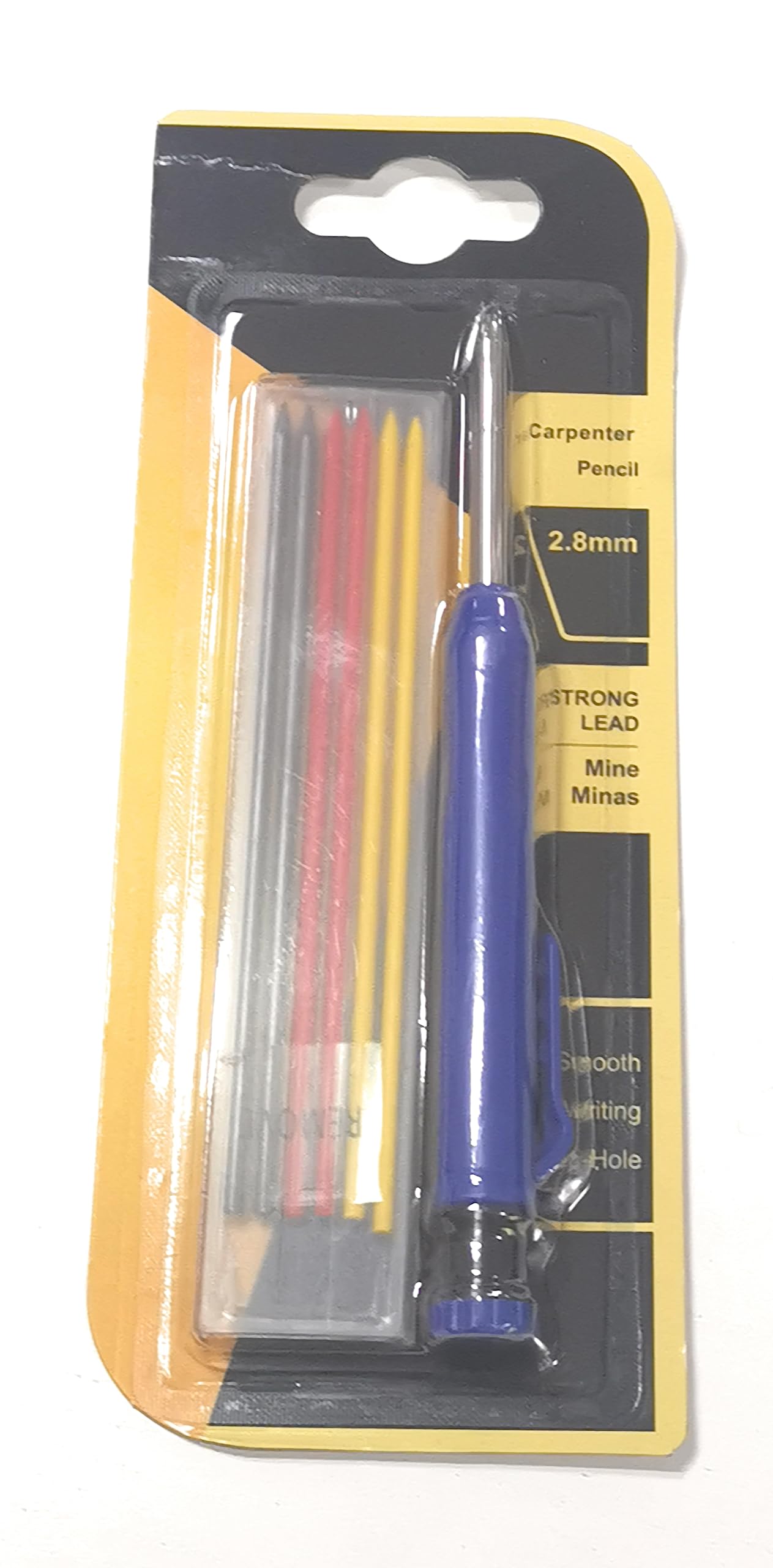 2.8mm Solid Carpenter Pencil With 6 Colors Refill Leads Built-in Sharpener Marking Tool Woodworking Deep Hole Mechanical Pencils - 21 - View #7
