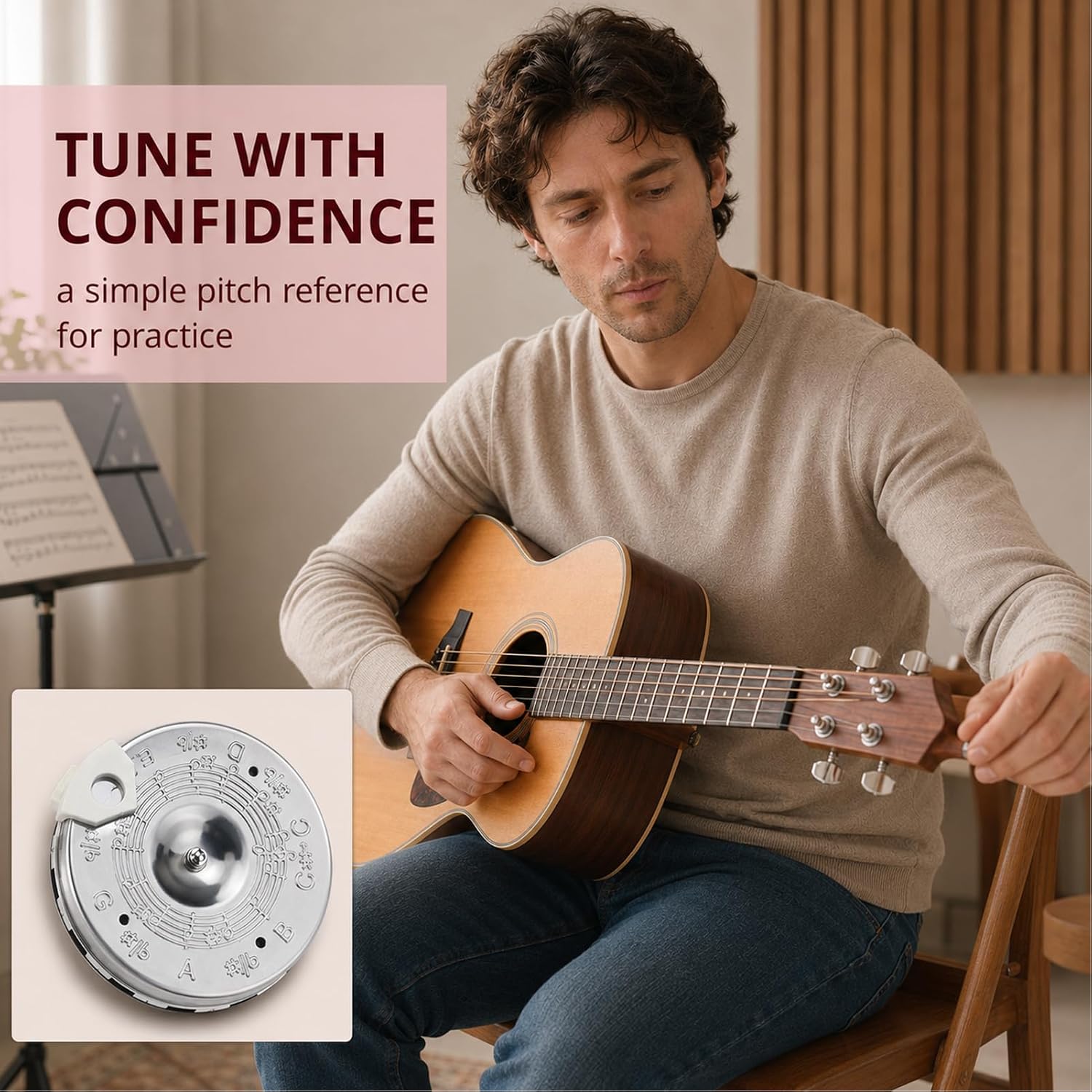 13 Tone Precise Pitch Pipe For Guitar Bass Violin Ukulele Chromatic Tuning